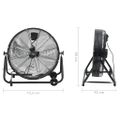 vidaXL Priemyselný bubnový ventilátor 60 cm 172,5 W, čierny