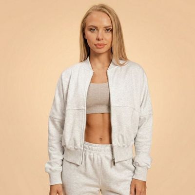 Dámska mikina Zip-Up Bliss Grey - BeastPink, veľkosť XL, veľkosť oblečenia XL, 84.9% cotton, 15.1% polyester