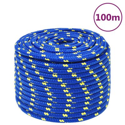 vidaXL Lodné lano modré 12 mm 100 m polypropylén