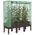 vidaXL Záhon s krytom na skleník ratanový vzhľad 120x40x140 cm