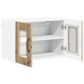 vidaXL Nástenný sklenený kabinet LUCCA Dub artisan 60 x 31 x 40 cm