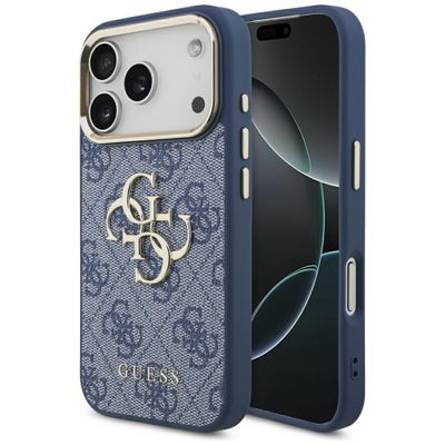 Puzdro Guess pre iPhone 17 Pro HC 4G PU W/ BIG 4G CLASSIC LOGO GD modré