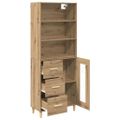 vidaXL Highboard Remeselný dub 69,5 x 34 x 180 cm Kompozitné drevo