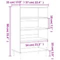 vidaXL Vysoká skrinka biela 57x35x90 cm kompozitné drevo