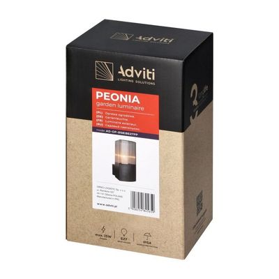 Záhradné svietidlo nástenné ORNO PEONIA AD-OP-6581BE27PP, IP54, E27, max 15W, čierna