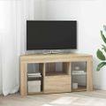vidaXL Rohový LED TV kabinet Nástenný Sonoma dub 100 x 40 x 50 cm