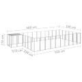 vidaXL Koterec pre psy strieborný 19,36 m² oceľ