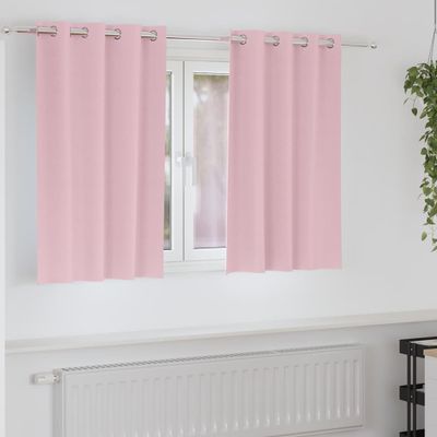 vidaXL Záclony na zatemnenie s krúžkami 2 pcs Detská ružová