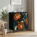 vidaXL Příborník LOCHEM Oranžový vzor 66 x 36,5 x 76 cm Čierny dub