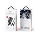 Autonabíjačka YESIDO Y54 60W QC3.0 USB-A+C + KÁBEL TYPE-C/LIGHTNING 60W čierna