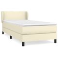 vidaXL Boxspring posteľ s matracom krémová 90x200 cm umelá koža