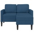 vidaXL 2-miestna pohovka s leňoškou v tvare L modrá látka 125 cm