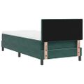 vidaXL Posteľ s pružinovým rámom Tmavozelená 90 x 190 cm Zamat