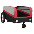 vidaXL Vozík za bicykel, čierno červený 30 kg, železo