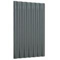 vidaXL Strešné panely 36 ks pozinkovaná oceľ antracitové 60x36 cm