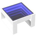 vidaXL Konferenčný stolík s nekonečnými LED biely 50x53x30 cm