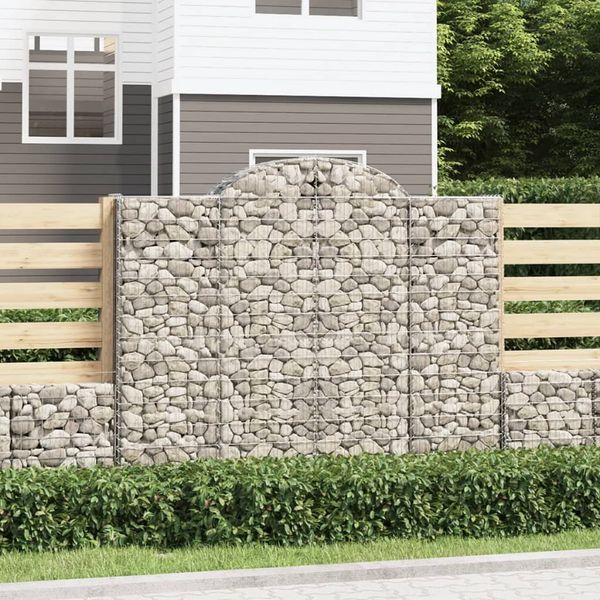 vidaXL Oblúkové gabiónové koše 25 ks 200x50x160/180 pozinkované železo