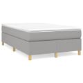 vidaXL Posteľný rám s boxspringom bledosivý 120x200 cm látka