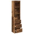 vidaXL Highboard Old Wood 37,5x35x180 cm Engineered Wood