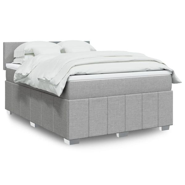 vidaXL Boxspring posteľ s matracom svetlosivá 100x200 cm látka