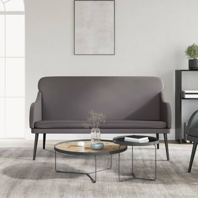 vidaXL Lavička sivá 110x76x80 cm umelá koža