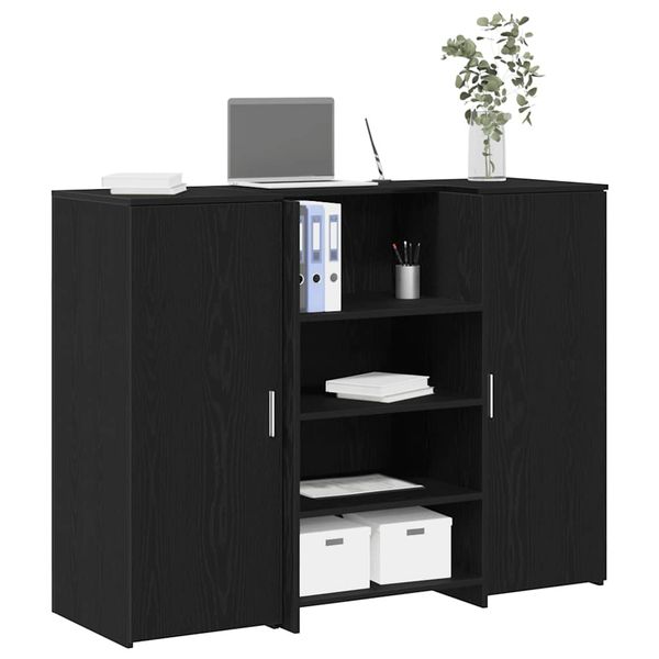 vidaXL Recepčný stôl čierna dub 135x50x103,5 cm kompozitné drevo