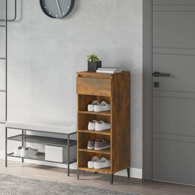 vidaXL Regál na topánky dymový dub 40x36x105 cm spracované drevo