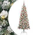 vidaXL Umelý Sklápací Vianočný Stromček 300 LED Zelená a biela 180 cm