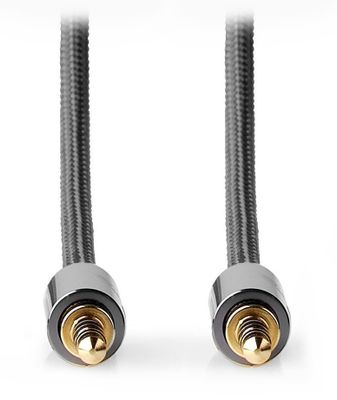NEDIS PROFIGOLD stereo audio kabel/ 3,5 mm jack zástrčka - 3,5 mm jack zástrčka/ bavlna/ šedý/ BOX/ 2m Kabel, propojovací, zástrčka 3,5mm - zástrčka 3,5mm, bavlna, šedý, 2m