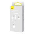 Kábel USB 3v1 Baseus série StarSpeed, USB-C + Micro + Lightning 3,5A, 1,2 m (biely)