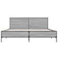 vidaXL Posteľný rám sivý sonoma 135x190 cm kompozitné drevo a kov