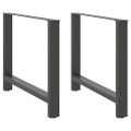 vidaXL Nohy k jedálenskému stolu, antracitové, 2 ks, 90 x (72-73) cm, oceľové