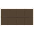 vidaXL Nástenné panely 12 ks hnedé 60x30 cm látka 2,16 m²
