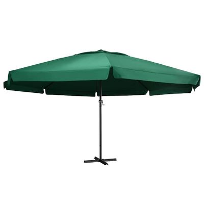 vidaXL Záhradný slnečník, hliníková tyč 600 cm, zelený