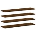 vidaXL Nástenné police 4 ks hnedý dub 80x20x1,5 cm kompozitné drevo