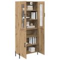 vidaXL Highboard Remeselný dub 69,5 x 34 x 180 cm Kompozitné drevo