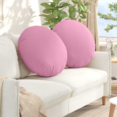 vidaXL Vankúše na sedenie 2 pcs Ružová Ø80 x 29 cm látka