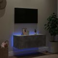 vidaXL TV nástenná skrinka s LED svetlami betónovo sivá 80x35x31 cm