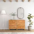 vidaXL Bočné skrinky 2 ks hnedo-čierne 60x33,5x75 cm masívne mango