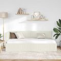 vidaXL Rohový rám postele Krémová 100 cm x 200 cm Zamat