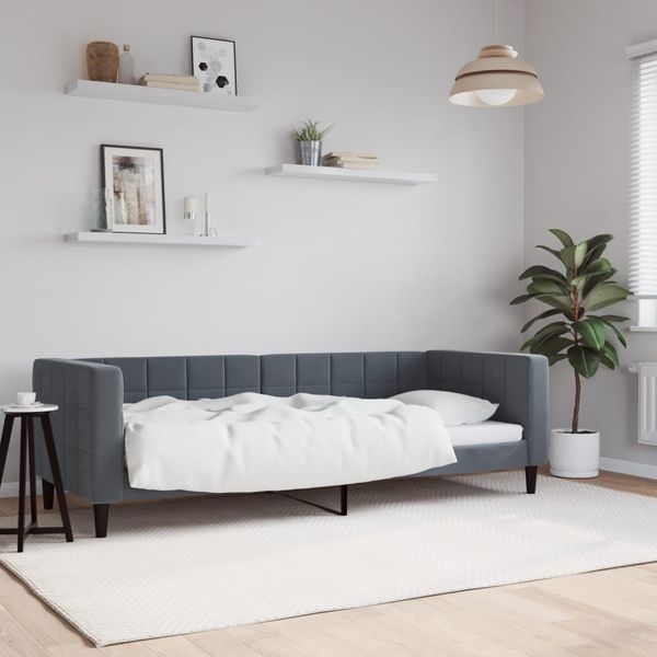 vidaXL Denná posteľ tmavosivá 80x200 cm zamat
