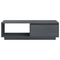 vidaXL Konferenčný stolík sivý 110x50x33,5 cm borovicový masív