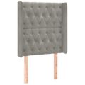 vidaXL Čelo postele s LED bledosivé 83x16x118/128 cm zamat