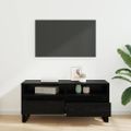 vidaXL TV skrinka so zásuvkou Čierny dub 100 x 34,5 x 44,5 cm