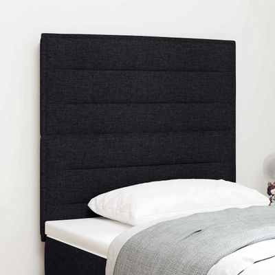 vidaXL LED hlavová doska s LED pásikmi Čierny 90 cm látka