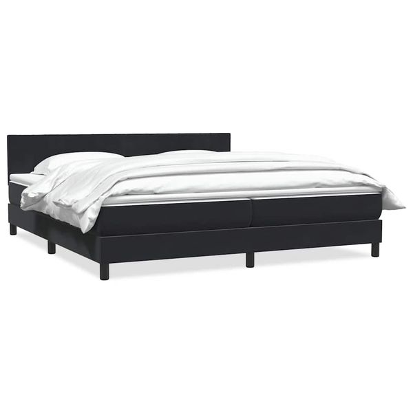 vidaXL Posteľný rám boxspring s matracom čierny 180x210 cm zamat
