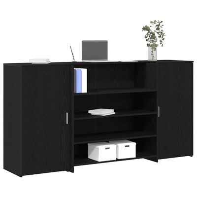 vidaXL Recepčný pult, čierny dub 200x50x103,5 cm, imitácia dreva