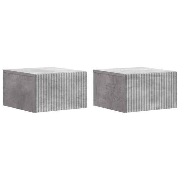 vidaXL Nástenná nočná skrinka 2 pcs Betónovo sivá 33 x 34,5 x 20 cm