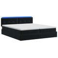 vidaXL Ottoman posteľ s matracom a LED Čierna 200 x 200 cm Zamat