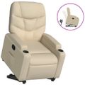 vidaXL Zdvíhacie a sklápacie kreslo krémové látka